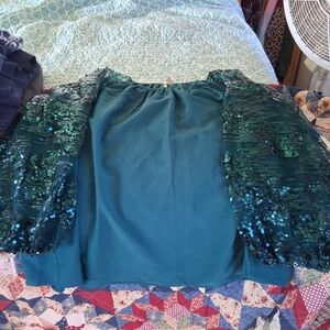Cato Teal Sequin Blouse